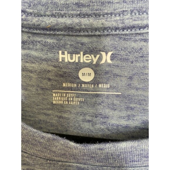 Hurley Mens Blue Graphic T-Shirt Medium Lightweight Casual Comfort Tee polyester - Picture 3 of 7